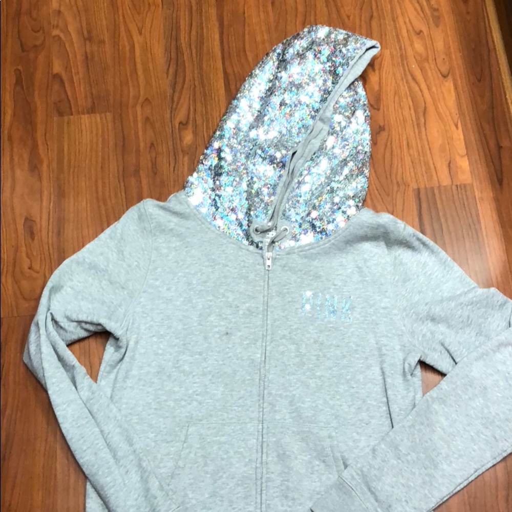 Victoria’s Secret pink Sequin hood hoodie